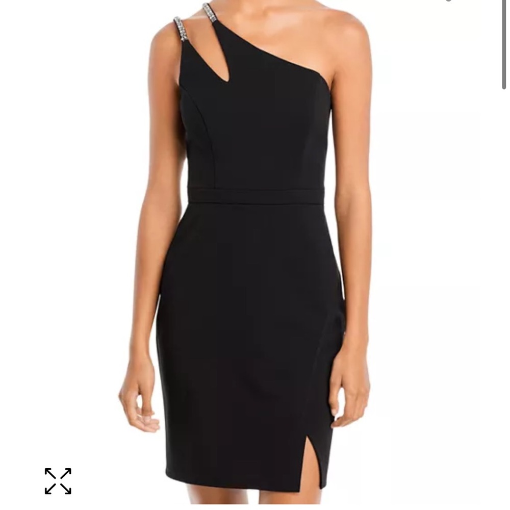 WHITE one shoulder AQUA  dress